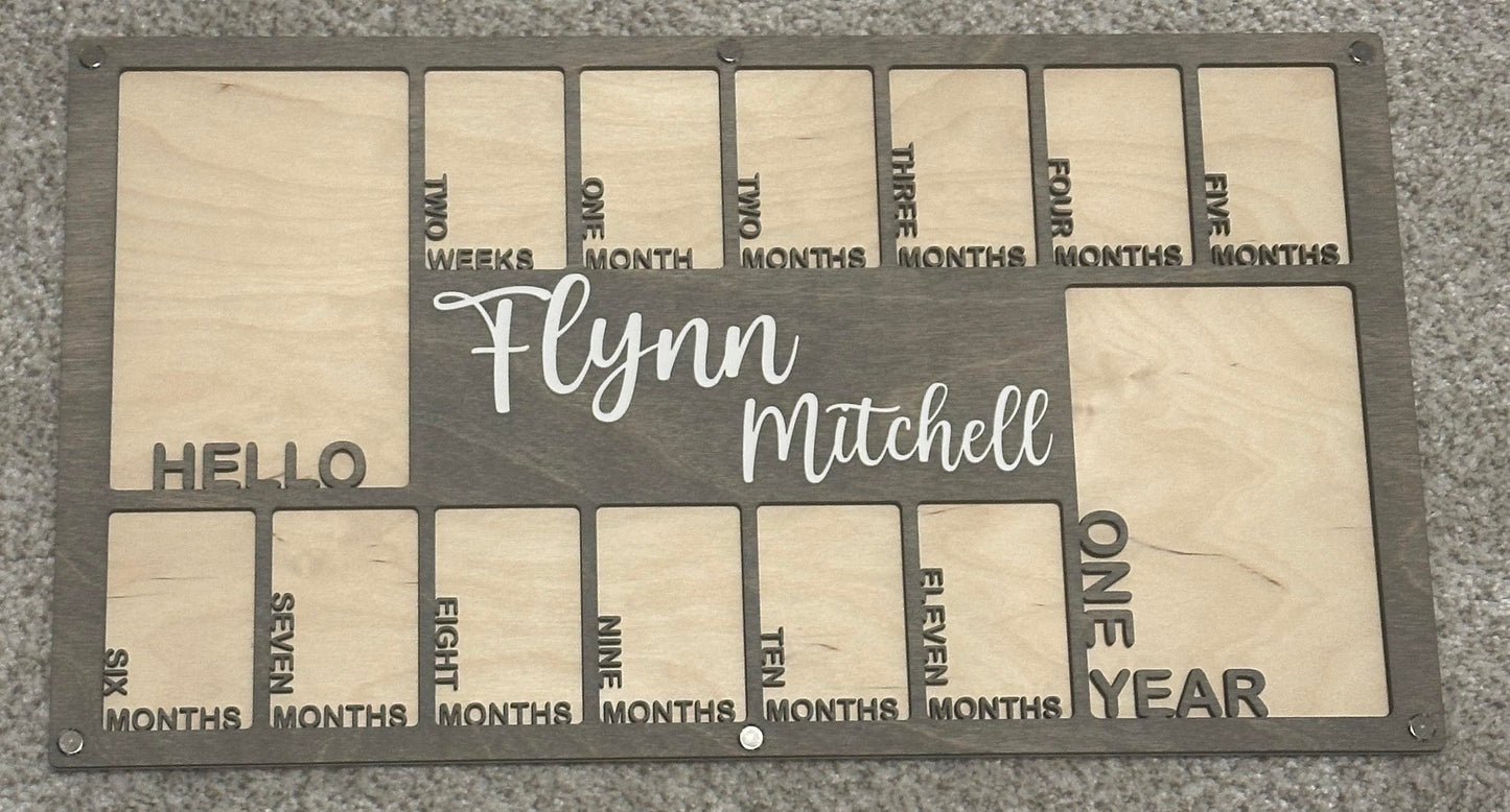 Baby's First Year photo frame | Picture Frame | School & Baby Frame | Home Wall Decor | Custom Gifts