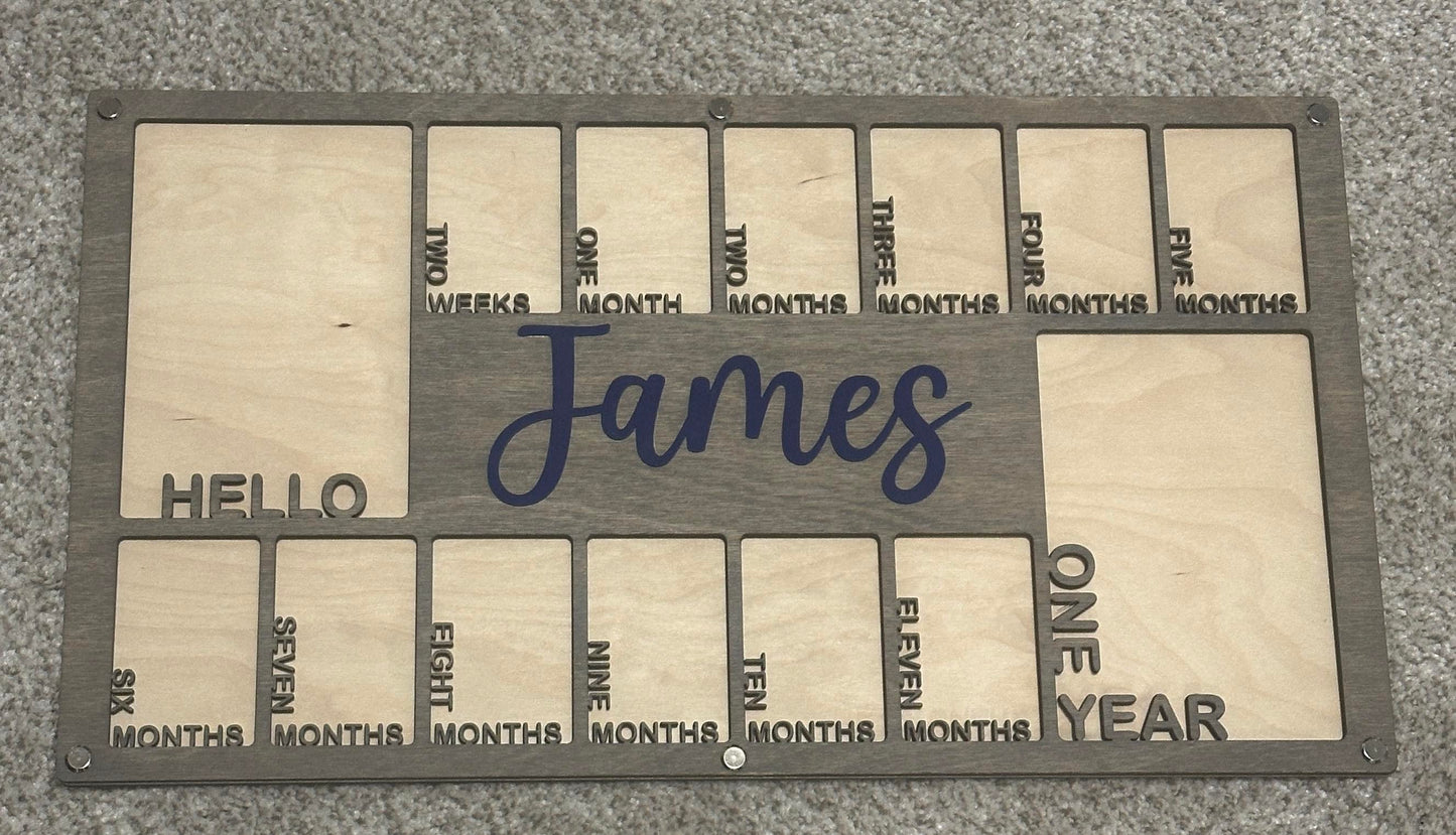 Baby's First Year photo frame | Picture Frame | School & Baby Frame | Home Wall Decor | Custom Gifts