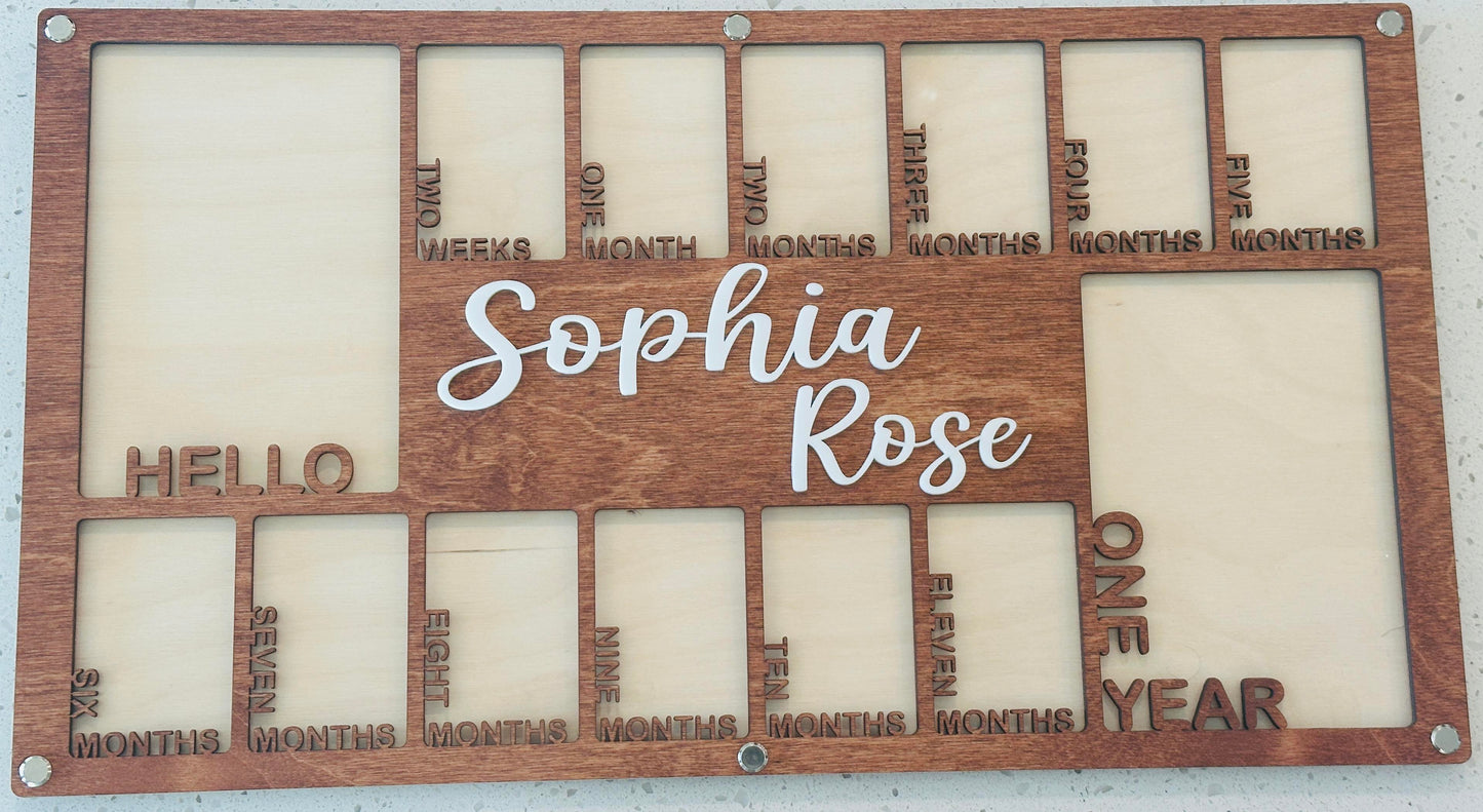 Baby's First Year photo frame | Picture Frame | School & Baby Frame | Home Wall Decor | Custom Gifts