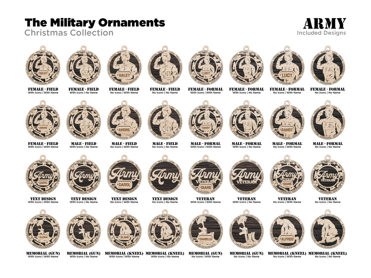 Military Inspired Ornaments