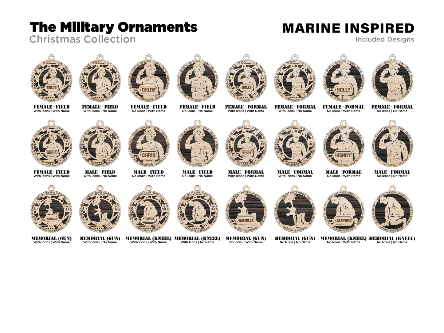 Military Inspired Ornaments